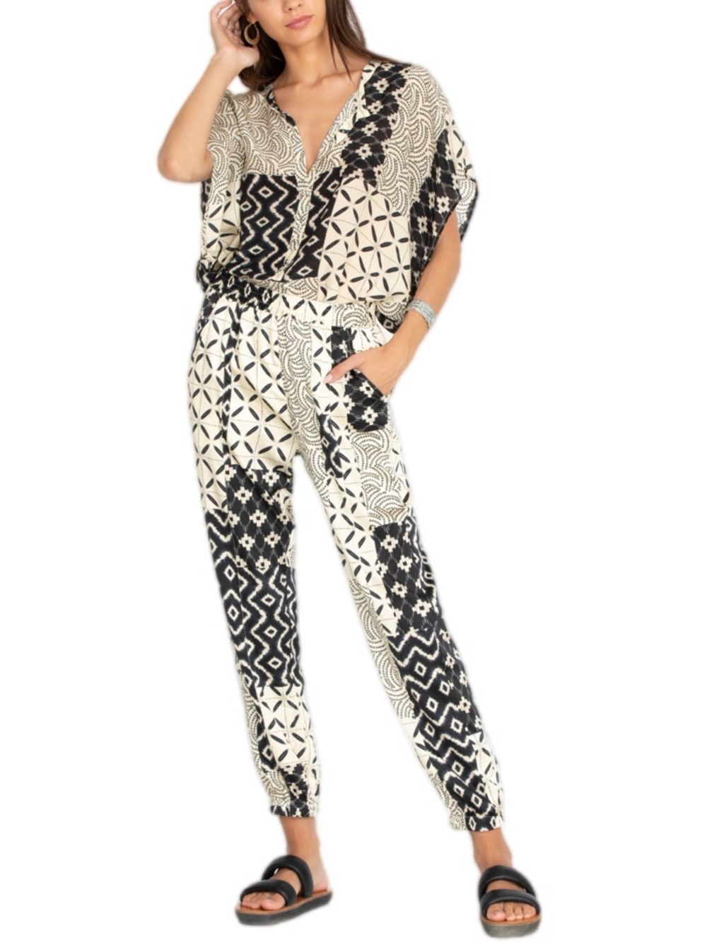 Johnny‎ Was Marasusa Joggers Silk Print Pants Sz M